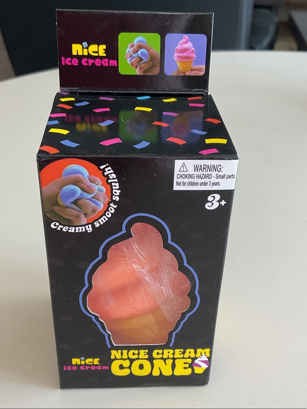 Nice Ice Cream Cone Squishy - Pink & Cream